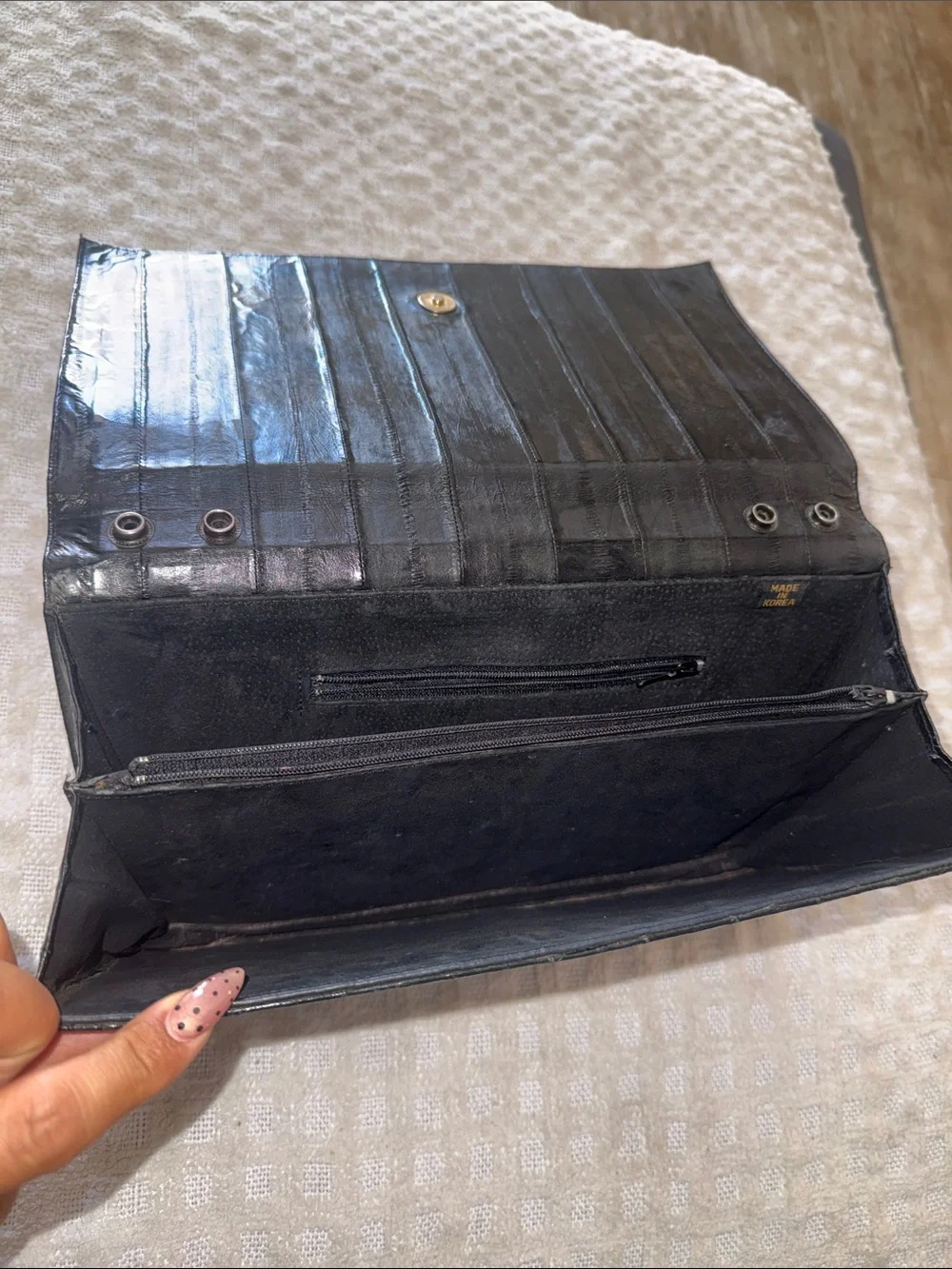 Black Patent Leather Women's Clutch Wallet